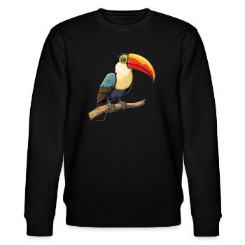 Tukan Vogel Djungel Exotische Tiere - Stanley/Stella Unisex Bio-Sweatshirt CHANGER  - Schwarz - Vorne - Nik (191cm) & Marisol (170cm)