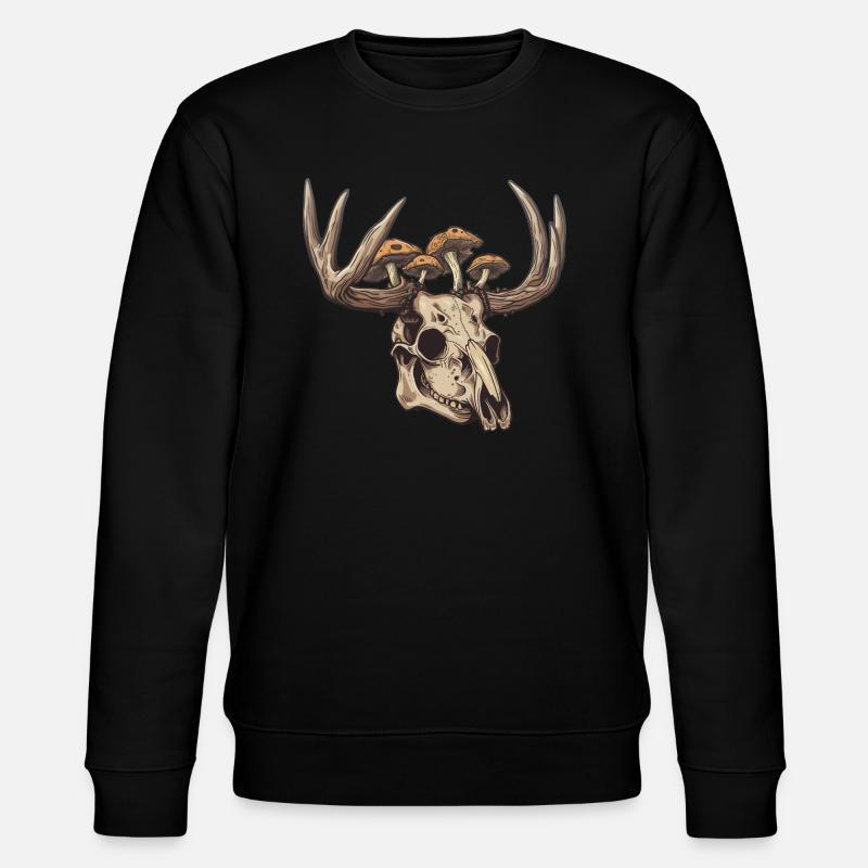 Crâne Champignons Nature Motif - Sweat bio CHANGER Stanley/Stella Unisexe - noir