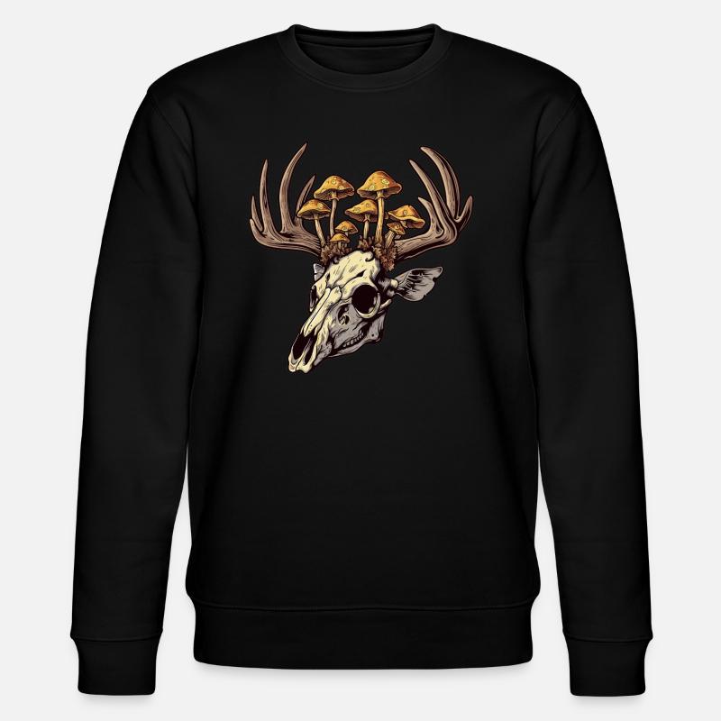 Crâne Champignons Nature Motif - Sweat bio CHANGER Stanley/Stella Unisexe - noir