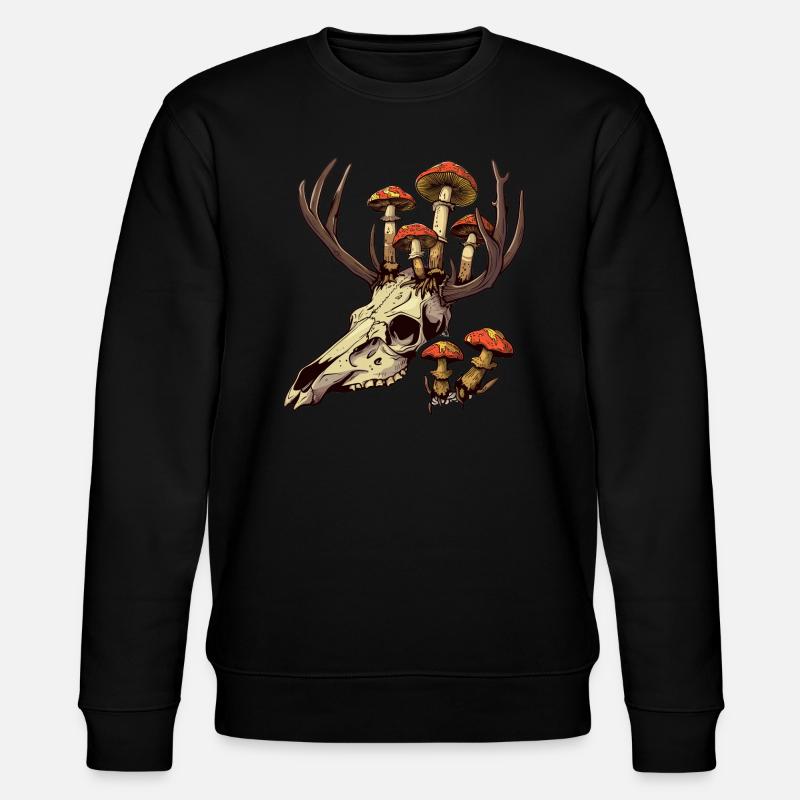 Crâne Champignons Nature Motif - Sweat bio CHANGER Stanley/Stella Unisexe - noir