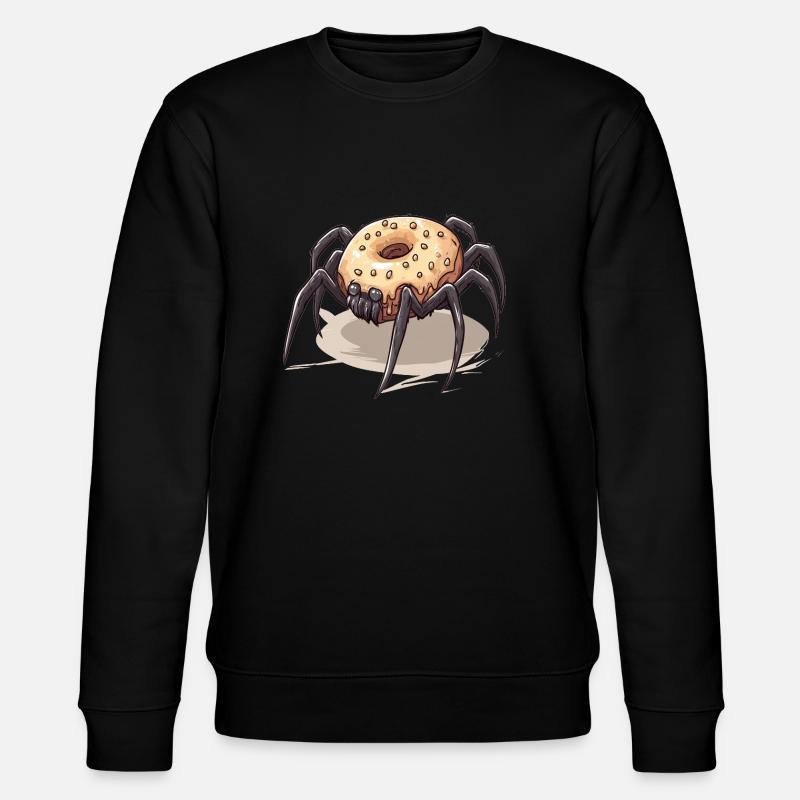 Donut Spider Funny Creative Motif - Stanley/Stella CHANGER Unisex Organic Sweatshirt - black