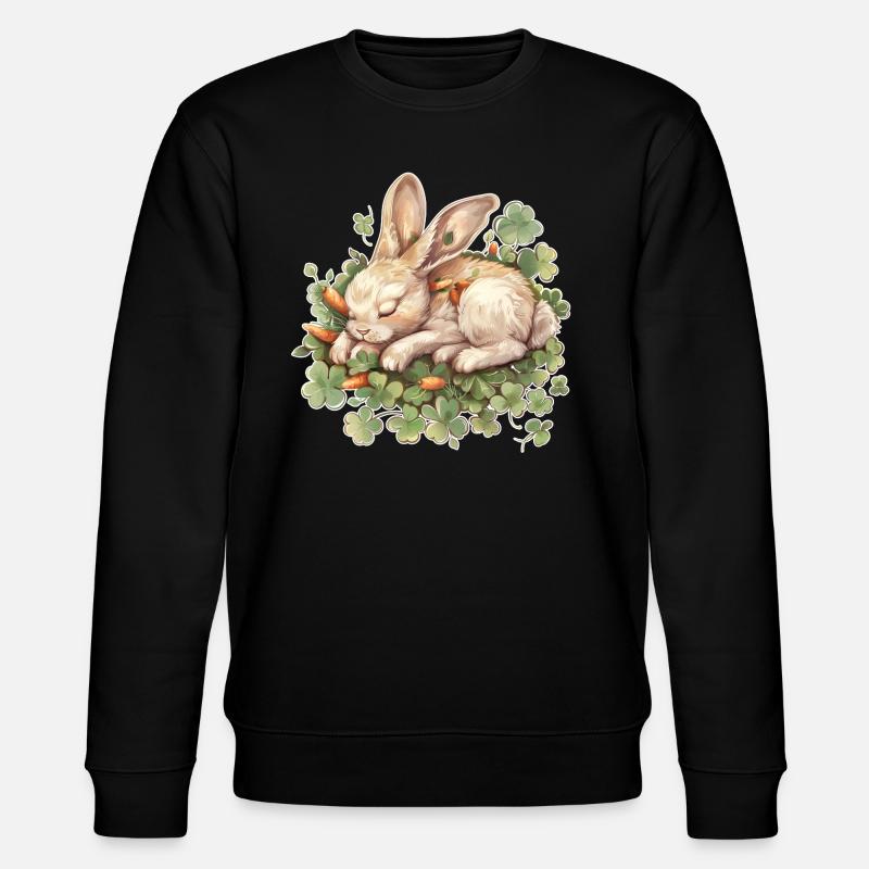 Schlafender Hase Ostern - Stanley/Stella Unisex Bio-Sweatshirt CHANGER  - Schwarz