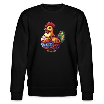 Colorful Hen Spring Motif Easter - Stanley/Stella CHANGER Unisex Organic Sweatshirt - black - Front - Nik (191cm) & Marisol (170cm)