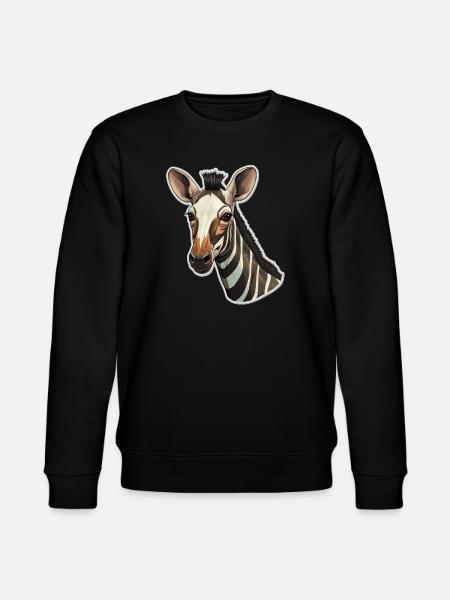 Okapi Head Rare Animal Motif - Stanley/Stella CHANGER Unisex Organic Sweatshirt - black