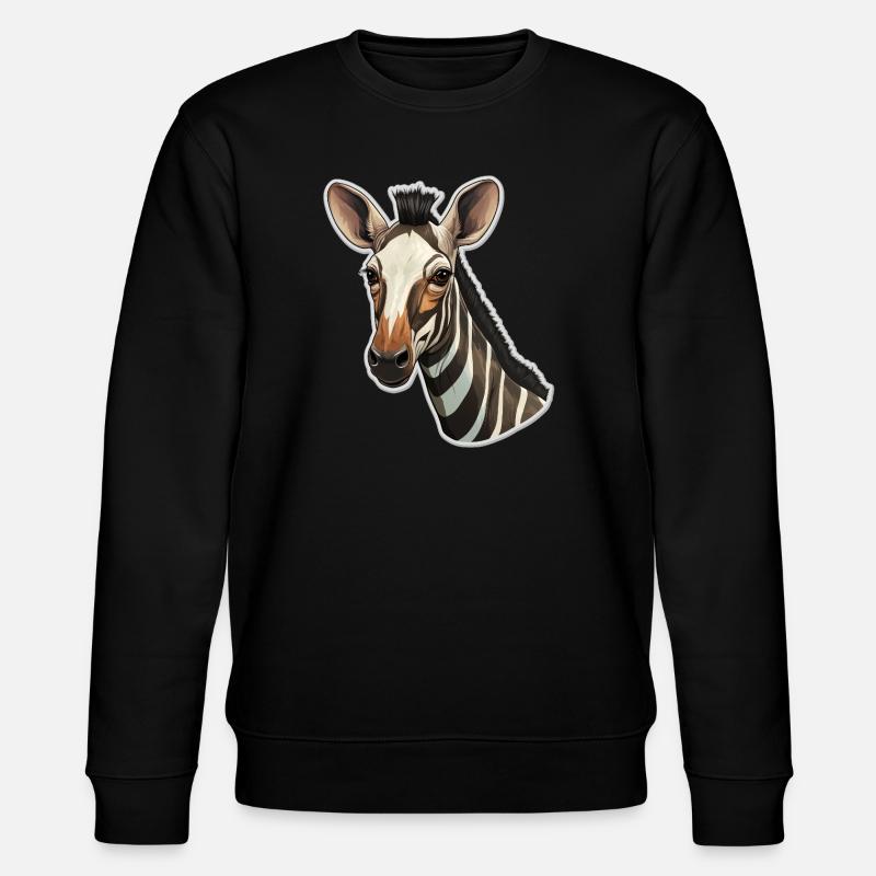Okapi Kopf Seltenes Tiermotiv - Stanley/Stella Unisex Bio-Sweatshirt CHANGER  - Schwarz