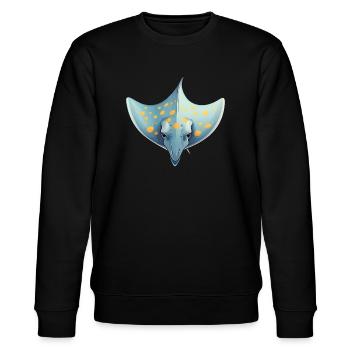 Ray Ocean Motif Sea Lover - Stanley/Stella CHANGER Unisex Organic Sweatshirt - black - Front - Nik (191cm) & Marisol (170cm)