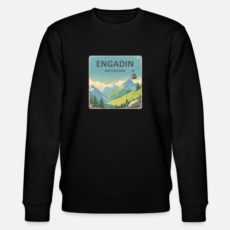 Engadin - Stanley/Stella Unisex Bio-Sweatshirt CHANGER  - Schwarz