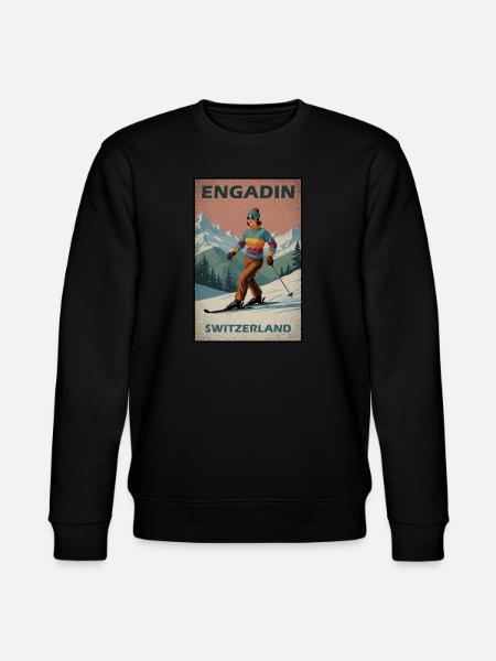 Engadin Skiing Alps - Stanley/Stella CHANGER Unisex Organic Sweatshirt - black