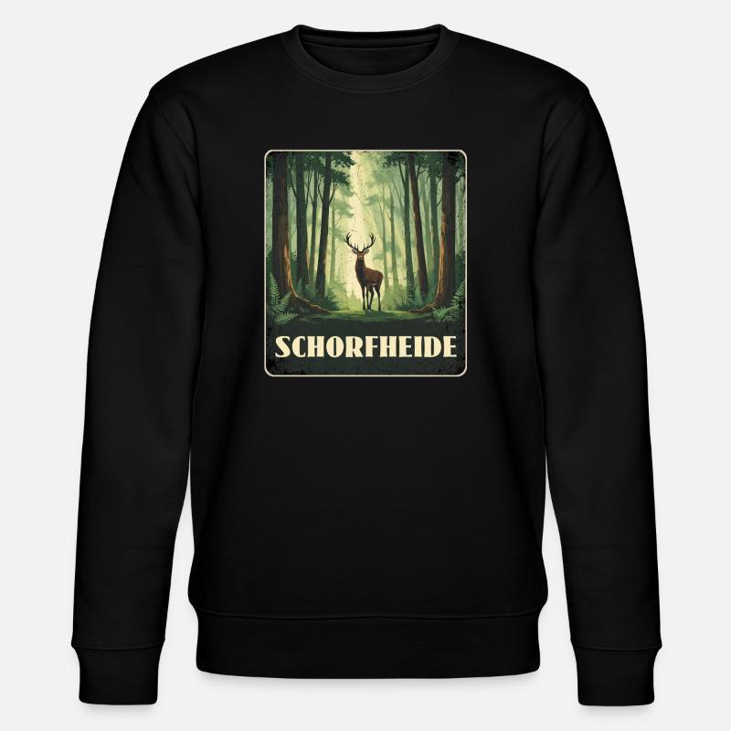 Schorfheide Hirsch Wald - Stanley/Stella Unisex Bio-Sweatshirt CHANGER  - Schwarz