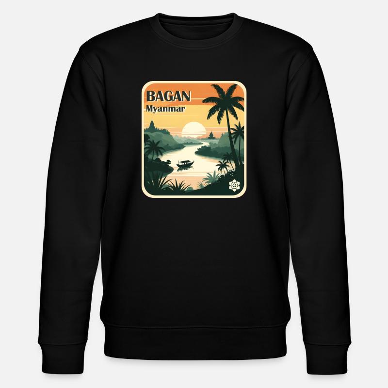 Bagan Myanmar - Stanley/Stella Unisex Bio-Sweatshirt CHANGER  - Schwarz