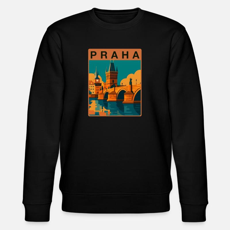 Prag Karlsbrücke - Stanley/Stella Unisex Bio-Sweatshirt CHANGER  - Schwarz