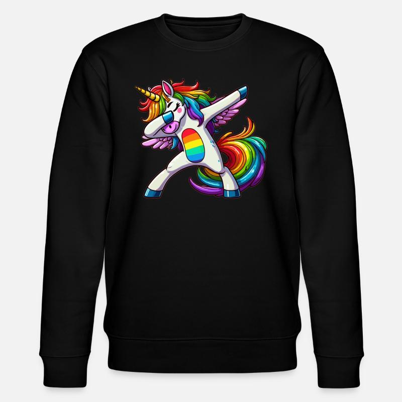 Dabbing Einhorn - Stanley/Stella Unisex Bio-Sweatshirt CHANGER  - Schwarz