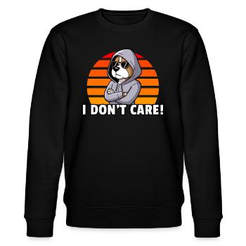 I Don't Care! - Vintage Sunset Dog - Stanley/Stella CHANGER Unisex Organic Sweatshirt - black - Front - Nik (191cm) & Marisol (170cm)