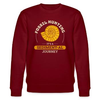 Fossilienjagd Paläontologie Sammler Prähistorisch - Stanley/Stella Unisex Bio-Sweatshirt CHANGER  - Burgunderrot - Vorne - Nik (191cm) & Marisol (170cm)