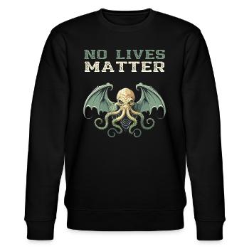 Cthulhu Lord and Savior Monster Horror T-Shirt - Stanley/Stella Unisex Bio-Sweatshirt CHANGER  - Schwarz - Vorne - Nik (191cm) & Marisol (170cm)