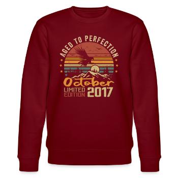 Vintage Octobre 2017 - Cadeau Rétro Octobre 2017 - Sweat bio CHANGER Stanley/Stella Unisexe - bordeaux - Devant - Nik (191cm) & Marisol (170cm)