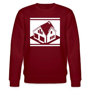 Icône du logo de la maison immobilière - Sweat bio CHANGER Stanley/Stella Unisexe - bordeaux - Devant - Nik (191cm) & Marisol (170cm)