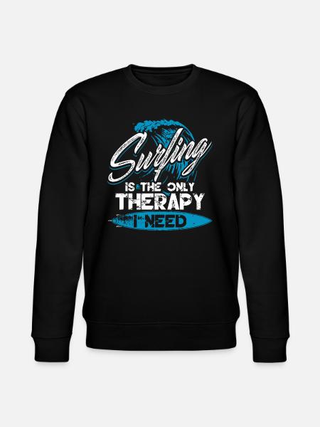 Surfing Is The Only Therapy - Stanley/Stella CHANGER Unisex Organic Sweatshirt - black