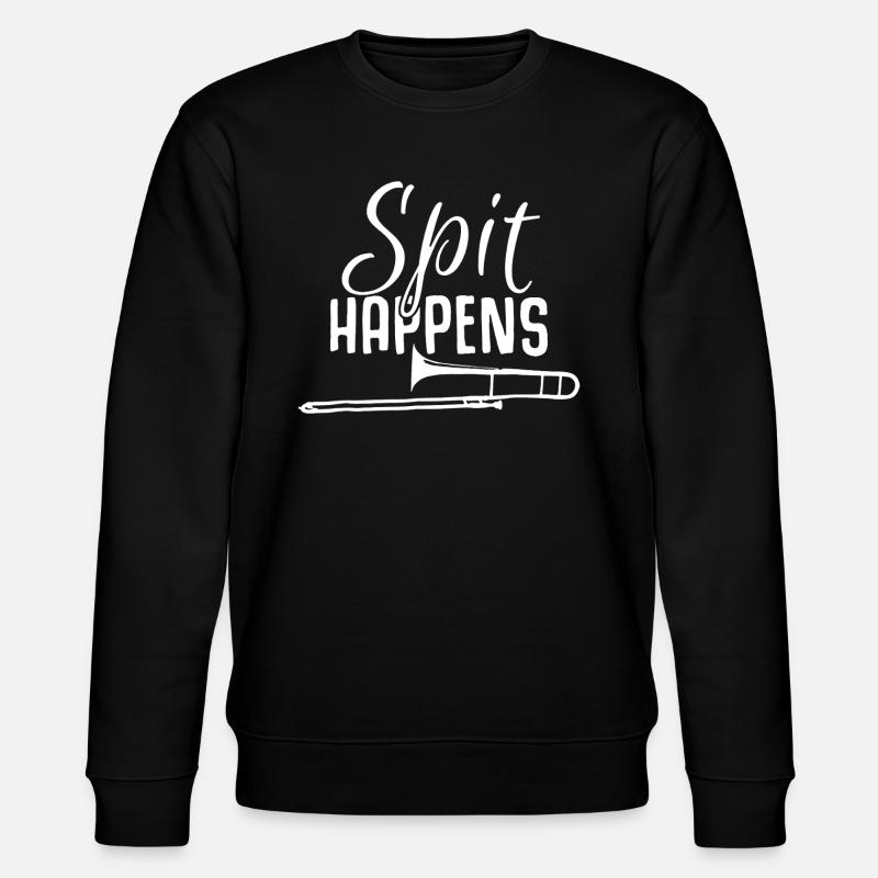 Spit Happens Trombone - Stanley/Stella CHANGER Unisex Organic Sweatshirt - black