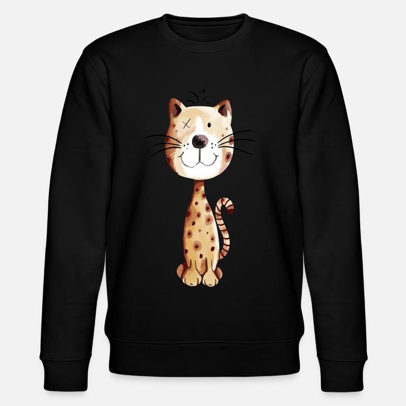 Kleine Katze - Katzen Comic - Stanley/Stella Unisex Bio-Sweatshirt CHANGER - Schwarz