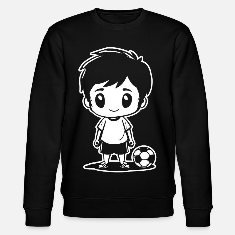 Fußball Junge Zeichnung - Stanley/Stella Unisex Bio-Sweatshirt CHANGER  - Schwarz