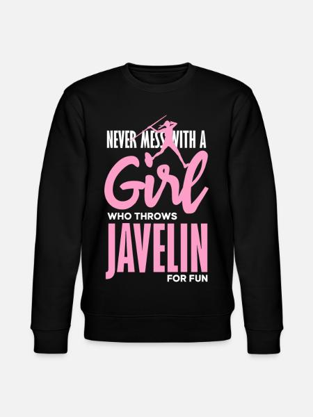 Javelin thrower with fun statement - Stanley/Stella CHANGER Unisex Organic Sweatshirt - black