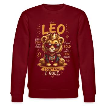 Löwe Fürstlicher und verzierter Löwenkönig – Tierkreis - Stanley/Stella Unisex Bio-Sweatshirt CHANGER  - Burgunderrot - Vorne - Nik (191cm) & Marisol (170cm)