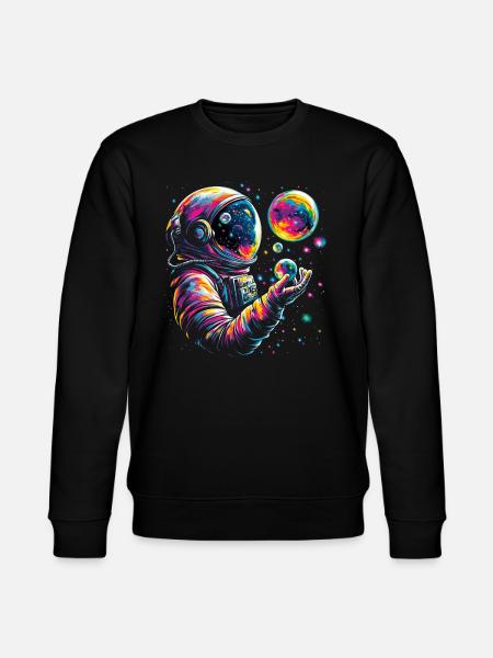 Planets Astronaut Science Space - Stanley/Stella CHANGER Unisex Organic Sweatshirt - black