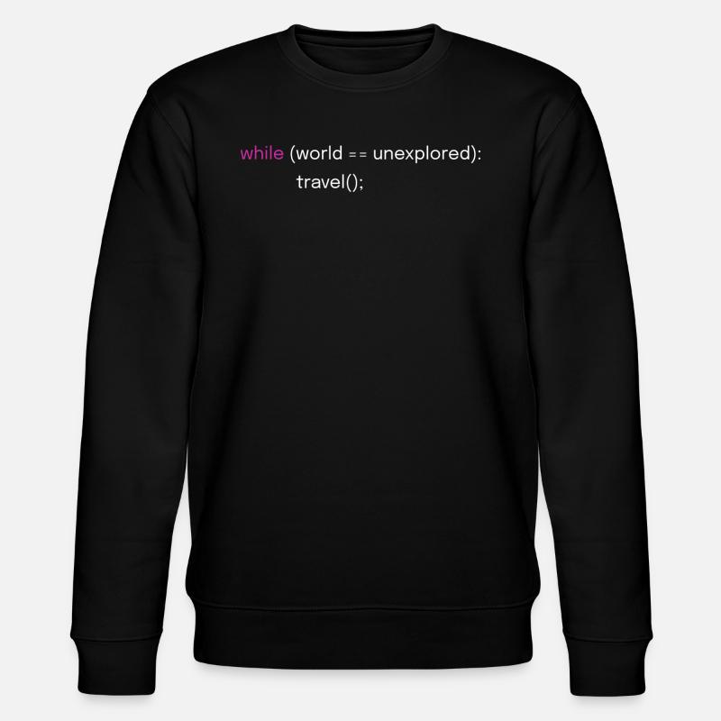 Lustiges Reise- und Coding-Design - Stanley/Stella Unisex Bio-Sweatshirt CHANGER - Schwarz