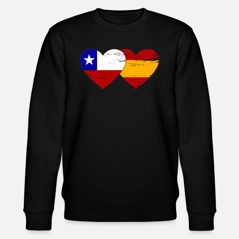 Chili Espagne drapeau coeur utilisé - Sweat bio CHANGER Stanley/Stella Unisexe - noir