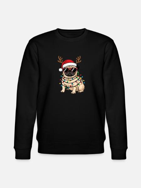 Weihnachts Mops - Stanley/Stella Unisex Bio-Sweatshirt CHANGER - Schwarz