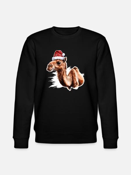 Camel with Santa hat - Stanley/Stella CHANGER Unisex Organic Sweatshirt - black