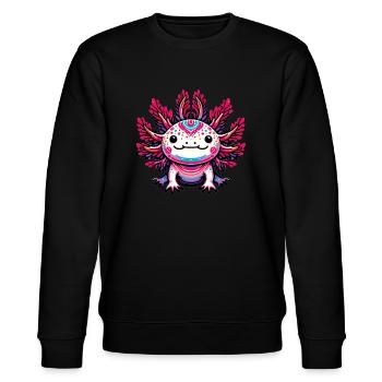 cute axolotl - Stanley/Stella CHANGER Unisex Organic Sweatshirt - black - Front - Nik (191cm) & Marisol (170cm)
