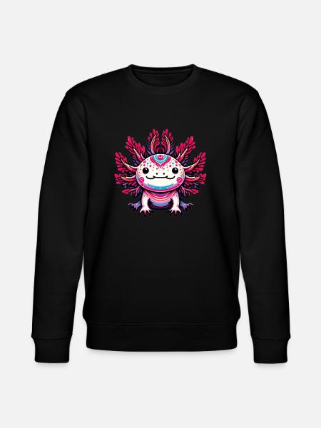 süßes Axolotl - Stanley/Stella Unisex Bio-Sweatshirt CHANGER - Schwarz