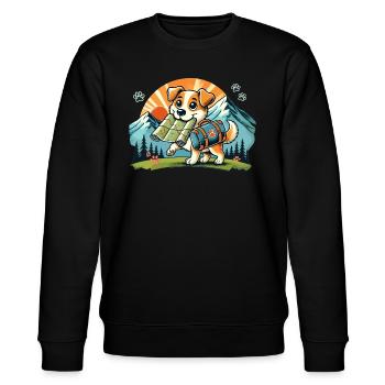 Hiking Dog - Stanley/Stella CHANGER Unisex Organic Sweatshirt - black - Front - Nik (191cm) & Marisol (170cm)