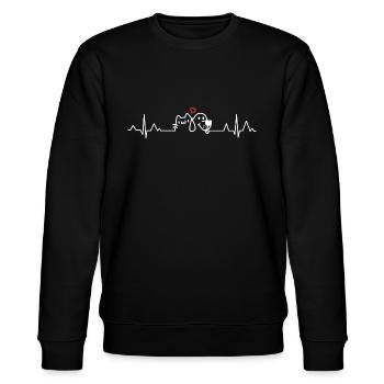 Cat Dog Heartbeat - Stanley/Stella CHANGER Unisex Organic Sweatshirt - black - Front - Nik (191cm) & Marisol (170cm)