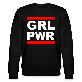 Girl Power "GRL PWR" - Show your strength! - Stanley/Stella CHANGER Unisex Organic Sweatshirt - black - Front - Nik (191cm) & Marisol (170cm)