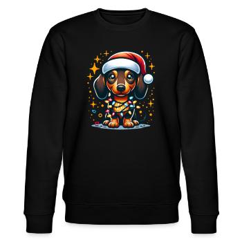 Weihnachts Dachshund Ugly Christmas Xmas - Stanley/Stella CHANGER Unisex Organic Sweatshirt - black - Front - Nik (191cm) & Marisol (170cm)