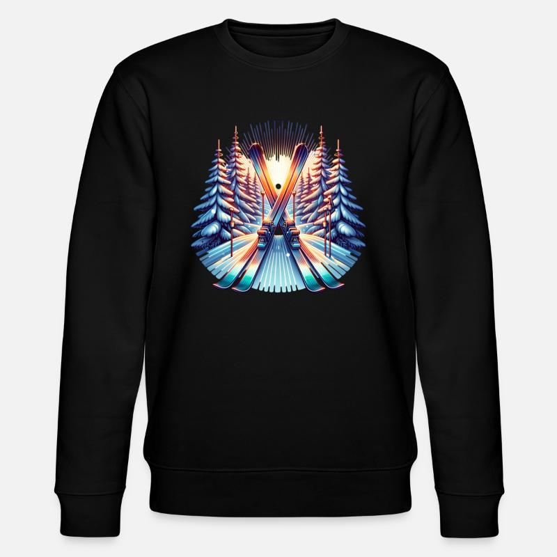 Ski Skiing Ski slope - Stanley/Stella CHANGER Unisex Organic Sweatshirt - black