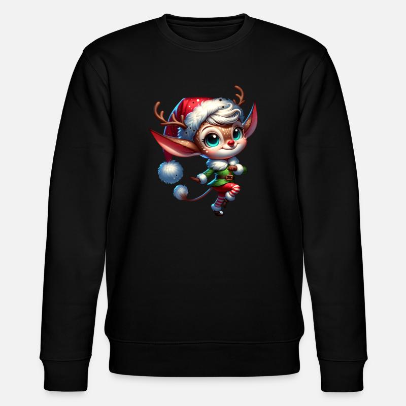 Elf Reindeer Christmas - Stanley/Stella CHANGER Unisex Organic Sweatshirt - black