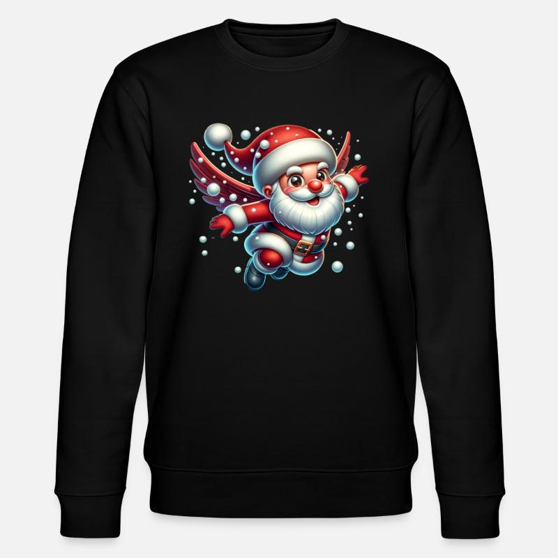Weihnachtsmann Schneebälle - Stanley/Stella Unisex Bio-Sweatshirt CHANGER  - Schwarz