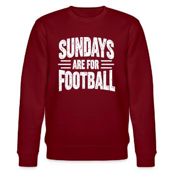Sundays Are for Football American Football - Stanley/Stella Unisex Bio-Sweatshirt CHANGER  - Burgunderrot - Vorne - Nik (191cm) & Marisol (170cm)