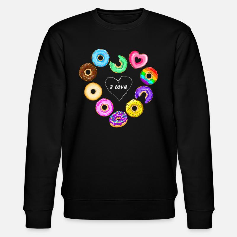Ich liebe Donuts - Stanley/Stella Unisex Bio-Sweatshirt CHANGER  - Schwarz