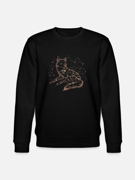 Fox Starry Sky Constellation - Stanley/Stella CHANGER Unisex Organic Sweatshirt - black