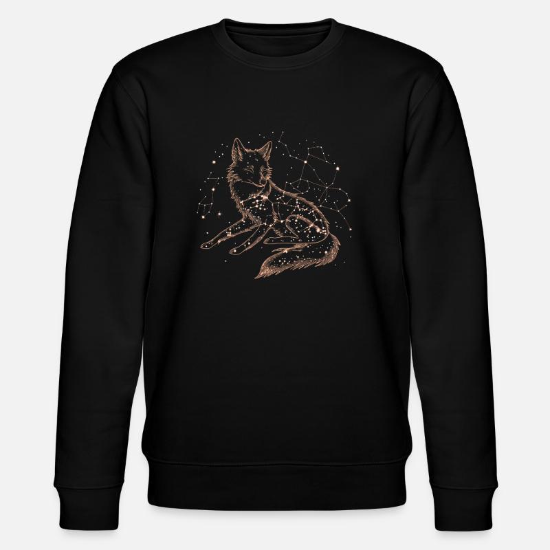 Fox Starry Sky Constellation - Stanley/Stella CHANGER Unisex Organic Sweatshirt - black