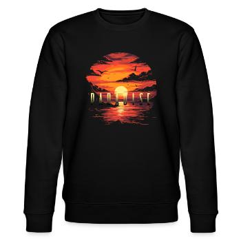 Coucher de soleil Sonnenuntergang Paradise - Sweat bio CHANGER Stanley/Stella Unisexe - noir - Devant - Nik (191cm) & Marisol (170cm)