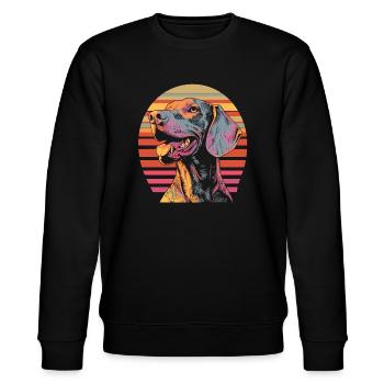 Braque de Weimar Vintage - Sweat bio CHANGER Stanley/Stella Unisexe - noir - Devant - Nik (191cm) & Marisol (170cm)