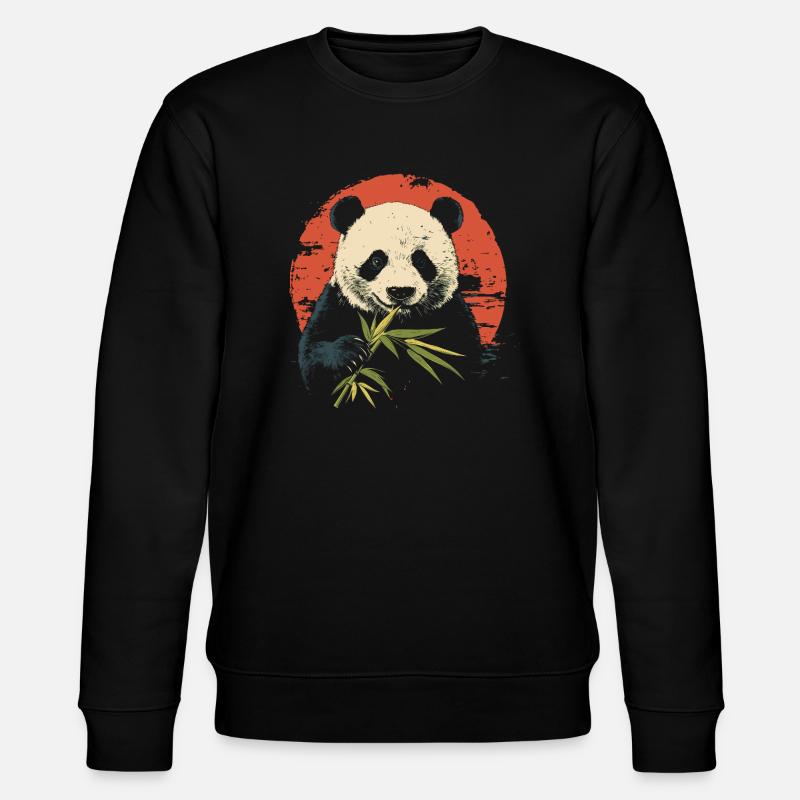 Le panda mange du bambou - Sweat bio CHANGER Stanley/Stella Unisexe - noir
