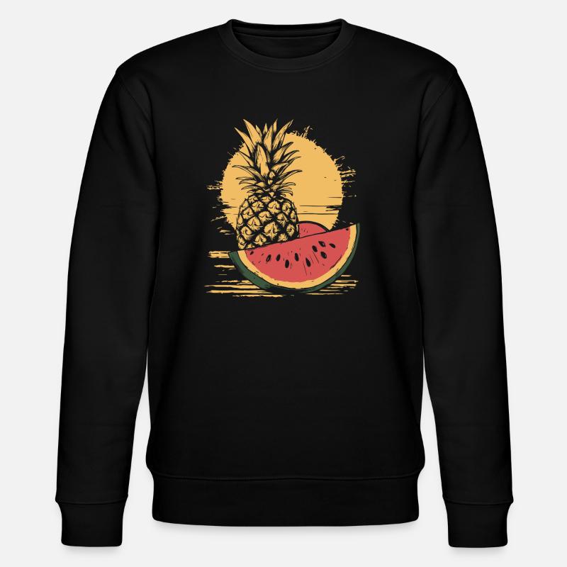 Pineapple and watermelon - Stanley/Stella CHANGER Unisex Organic Sweatshirt - black