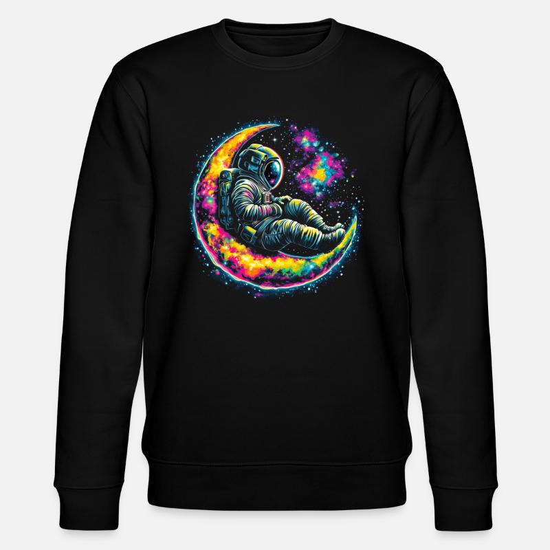 Moon Astronaut Science Space - Stanley/Stella CHANGER Unisex Organic Sweatshirt - black